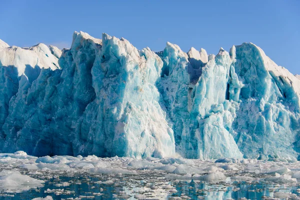 Ландшафт Льодовиком Свальбарді Літній Час Сонячна Погода — стокове фото