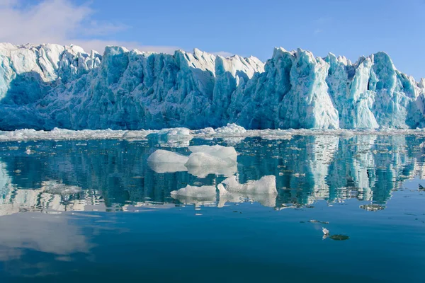 Paysage Avec Glacier Svalbard Été Météo Ensoleillée — Photo