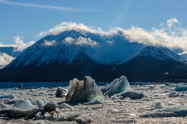 Landskap Med Glaciär Svalbard Sommaren Soligt Väder — Stockfoto