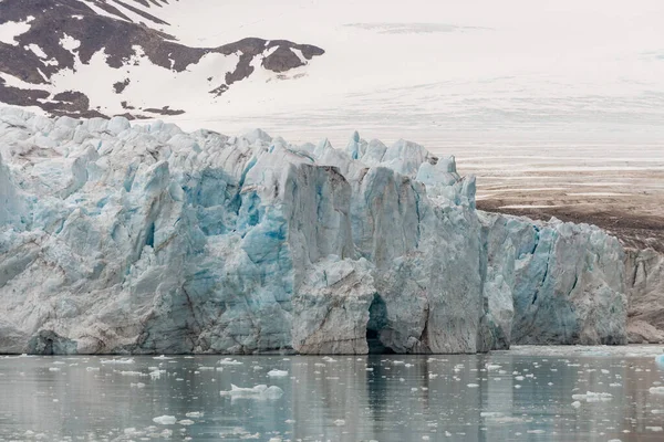 Ледник Шпицбергене Арктика Вид Корабля Экспедиции — стоковое фото