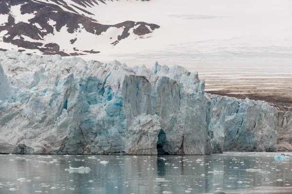 Ледник Шпицбергене Арктика Вид Корабля Экспедиции — стоковое фото