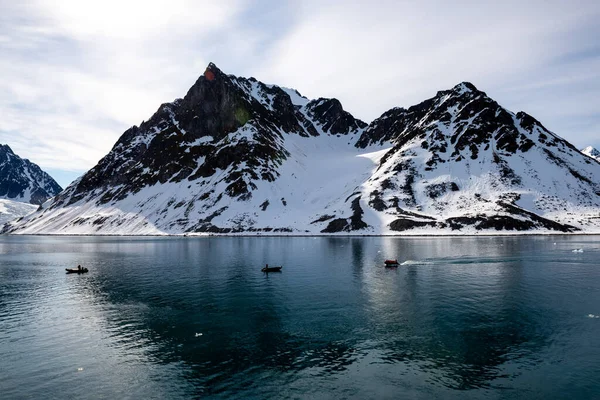 Arctisch Landschap Met Prachtige Verlichting Spitsbergen — Stockfoto