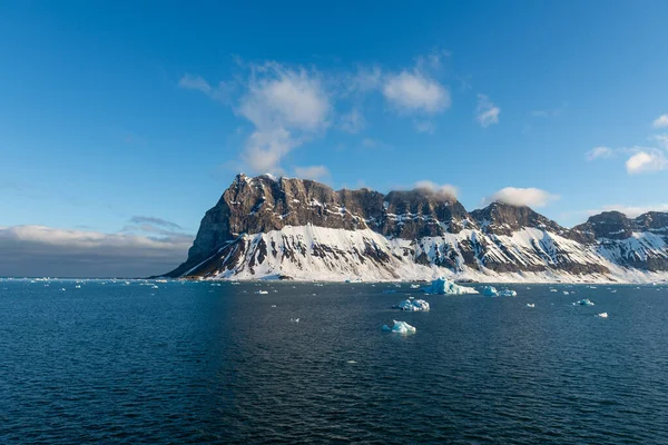 Paysage Arctique Avec Mer Montagnes Svalbard Norvège — Photo