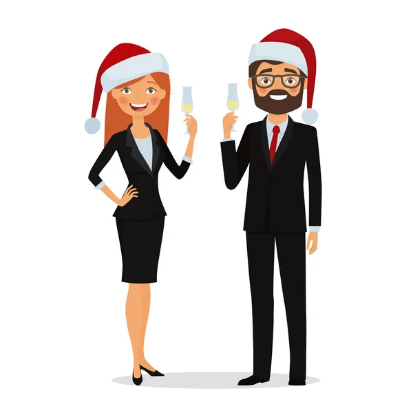 Business people congratulate on the Christmas holidays — ストックベクタ