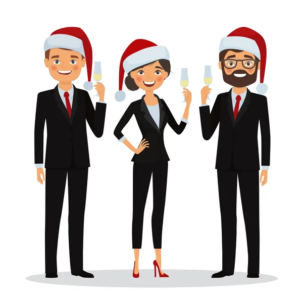 Business people congratulate on Christmas holidays — ストックベクタ