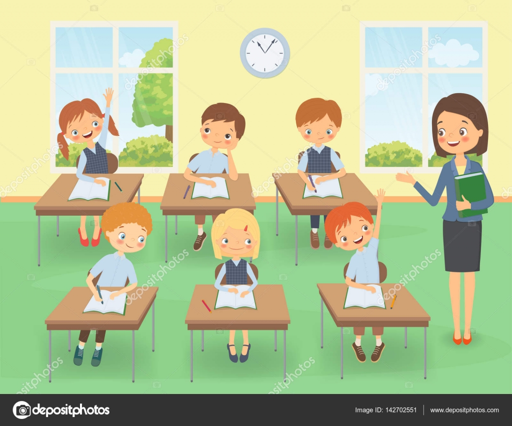 Teacher with pupils at a lesson Stock Vector Image by ©MarinaMays ...