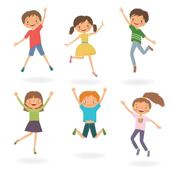 Group of children jumping — Stock Vector