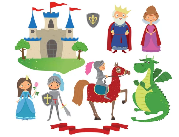 Conjunto de personajes de cuento de hadas — Vector de stock