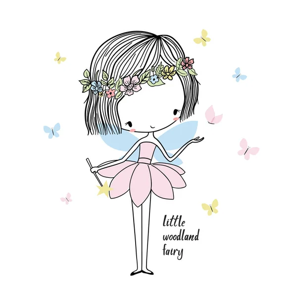 Little forest fairy — Stock Vector