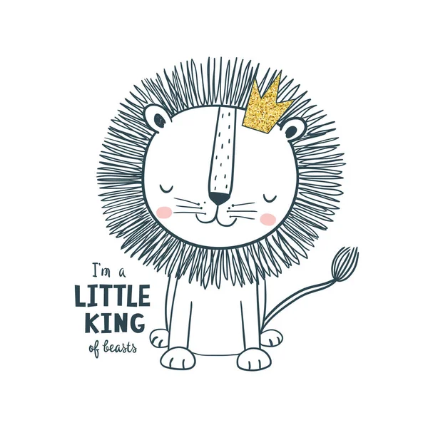 Kleine koning. Vectorillustratie voor kinderen — Stockvector