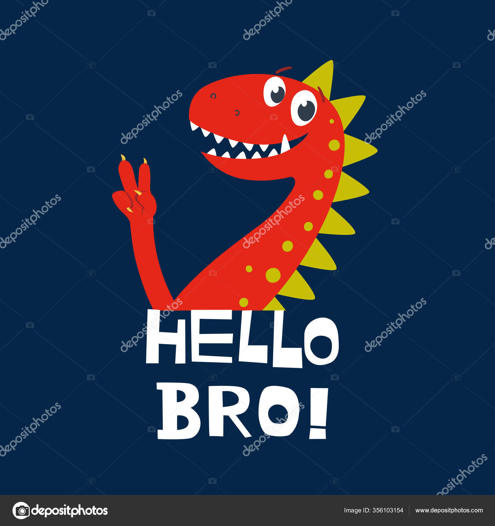 Lindo Dinosaurio Lindo Diseño Camiseta Para Niños Dibujos Animados - Main Image