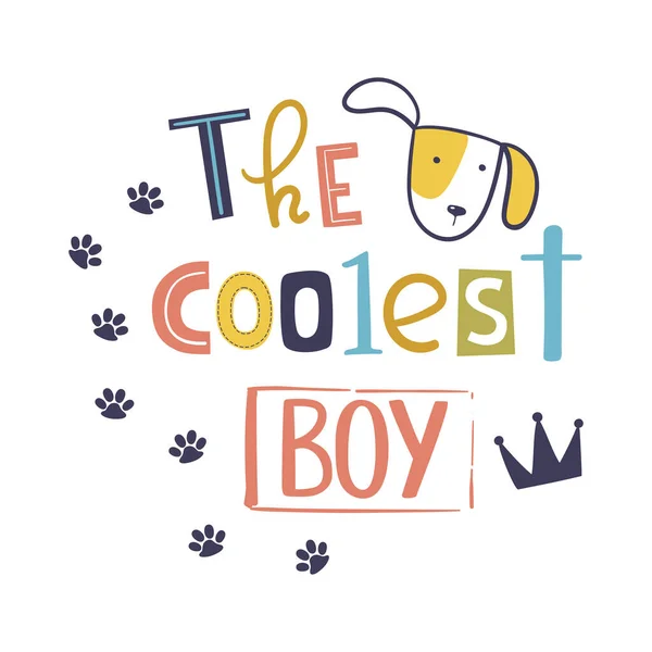 Rapaz Mais Fixe Projeto Bonito Shirt Para Crianças Desenhos Animados —  Vetores de Stock