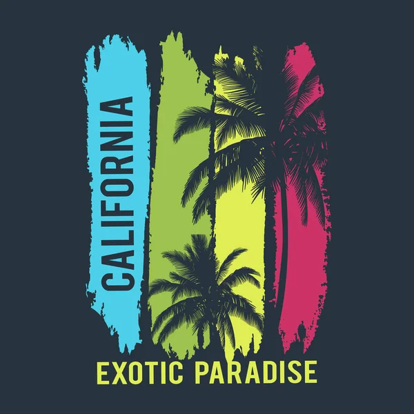Paradis Exotiques Californie Shirt Vectoriel Avec Typographie Utilisez Pour Usure Illustrations De Stock Libres De Droits