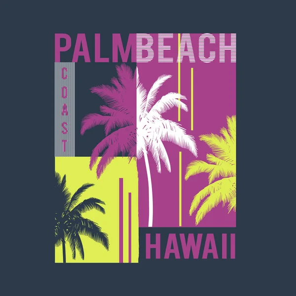 Hawaï Palm Beach Shirt Vectoriel Avec Typographie Utilisez Pour Usure Graphismes Vectoriels