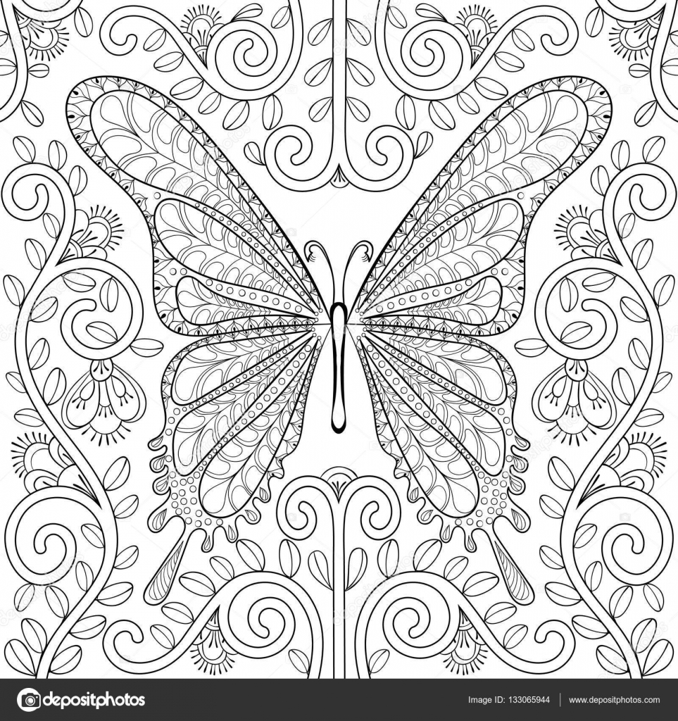 Mandala Des Fleurs Et Des Papillons Livre De Coloriage Pour L'adulte  Illustration de Vecteur - Illustration du livre, dessin: 115668718