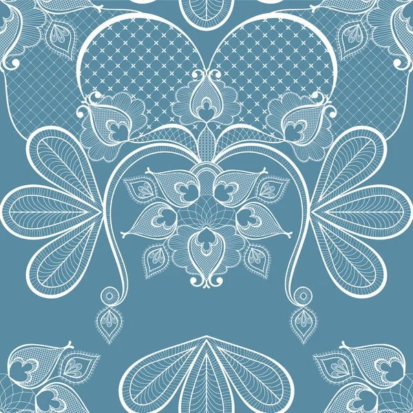 Blue lace vector illustration for vintage card decoration, seaml — Stock Vector