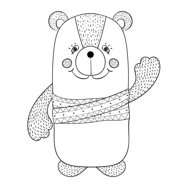Funny bear, children animal illustration for book, t-shirt print — Stock Vector