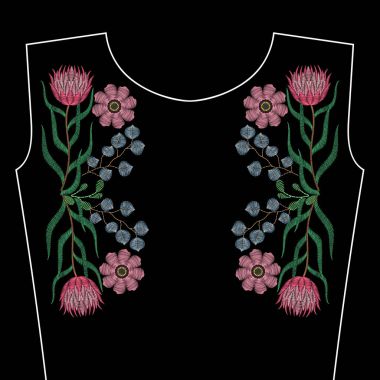 Nakış dikiş succulents n protea, Afrika gül desenli,