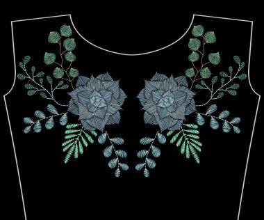 Nakış dikiş succulents kaktüs, çim, dalları için 