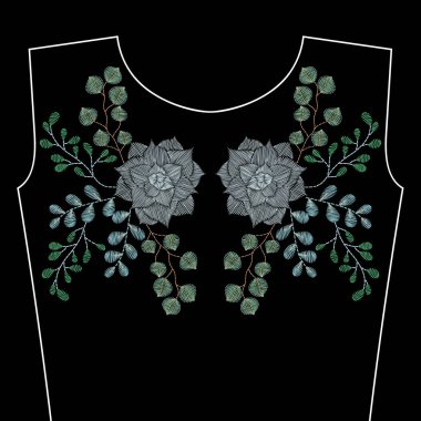 Nakış dikiş succulents, kaktüs yaz çiçek n ile