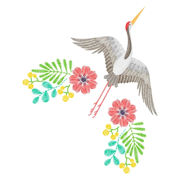 Bird embroidery imágenes de stock de arte vectorial | Depositphotos