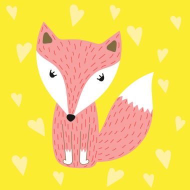 illüstrasyon vektör moda yazdırma için fox