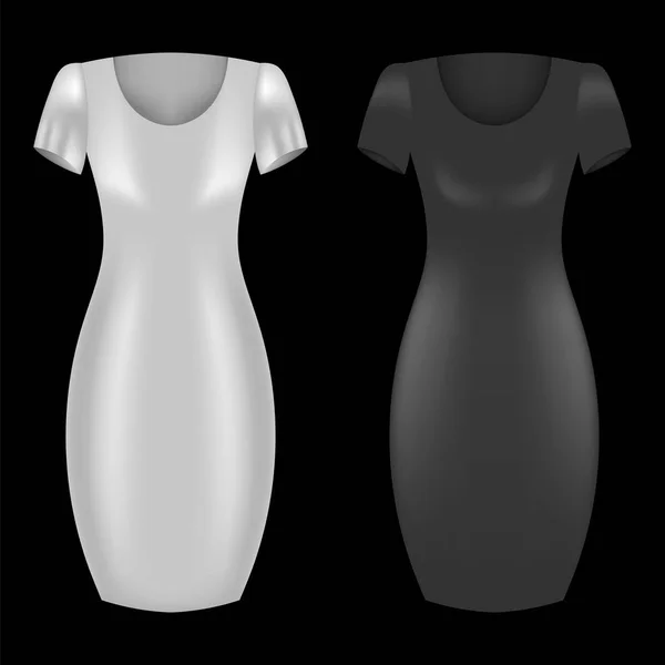 Fashion two dress templates modern vector illustration — Stock Vector