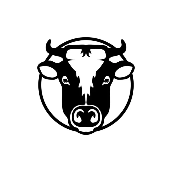 Logo sapi modern dalam lingkaran - Stok Vektor
