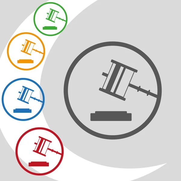 Hamer van Justitie pictogram — Stockvector