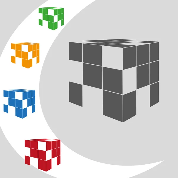 Icône cube, illustration — Image vectorielle