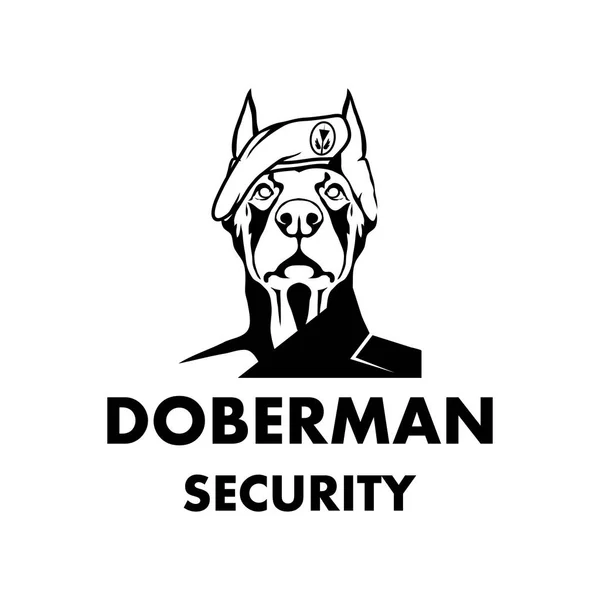 Doberman logo di sicurezza — Vettoriale Stock