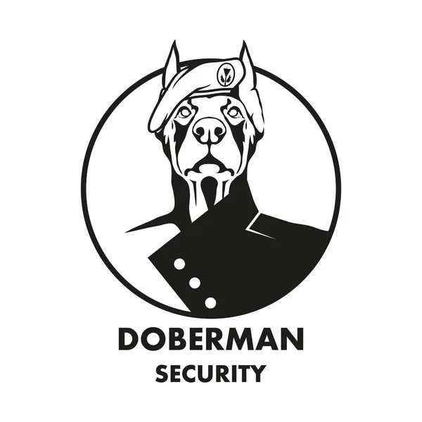 Doberman security in circle — Stock Vector