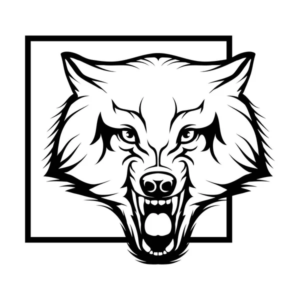 Wolf logo op het plein — Stockvector