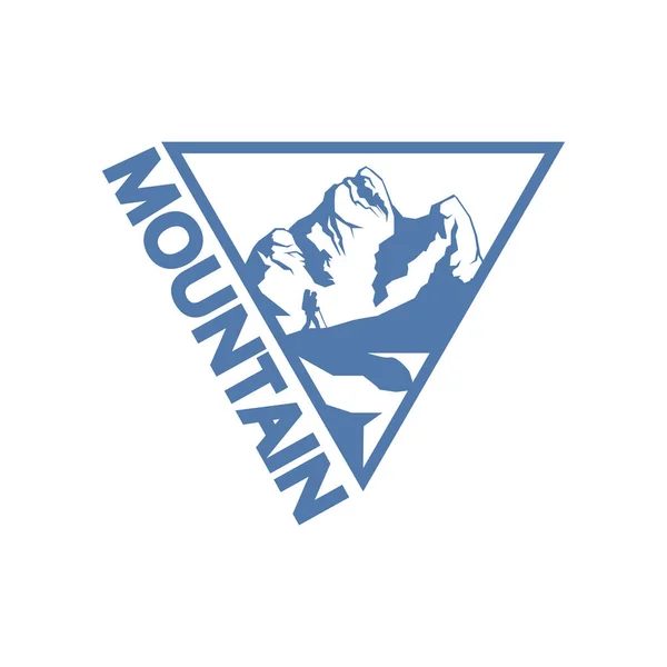 Logo de montaña en triángulo — Archivo Imágenes Vectoriales