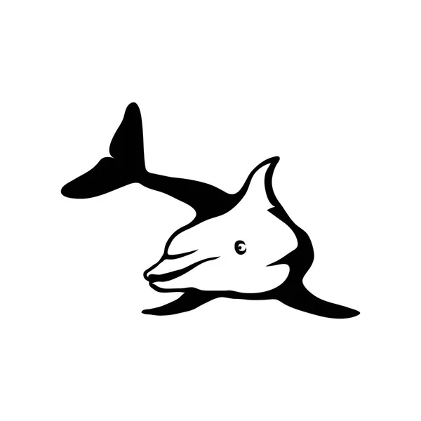 Svart dolphin logotyp — Stock vektor