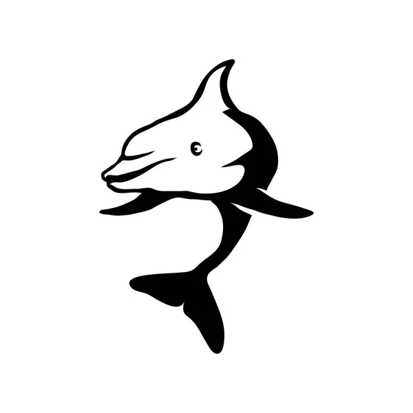 Λογότυπο μαύρο δελφίνι — Διανυσματικό Αρχείο
