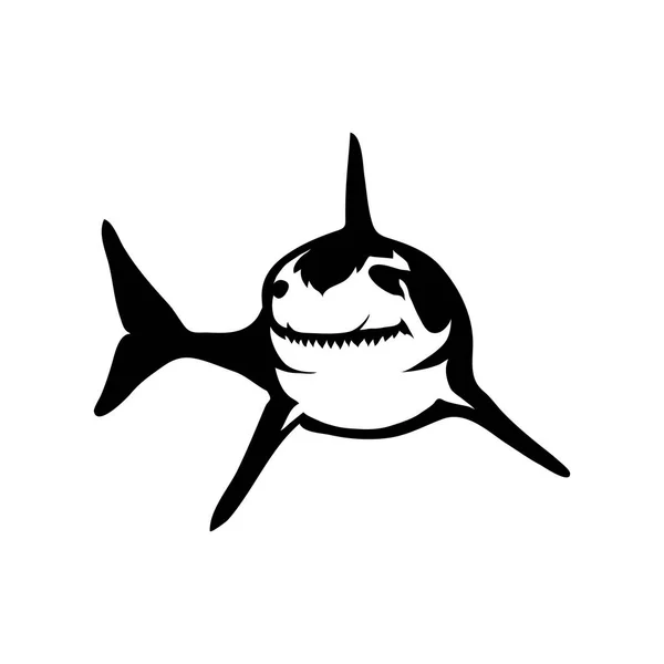 Logó fekete cápa — Stock Vector