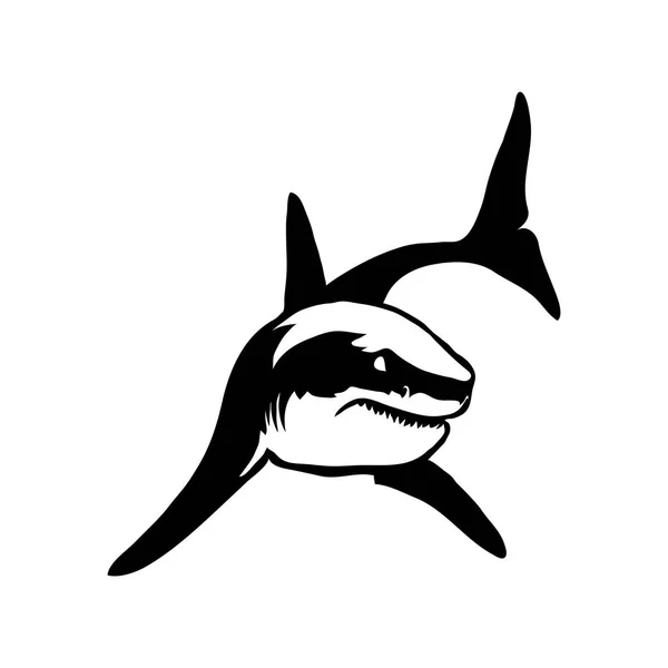 Logo requin noir — Image vectorielle