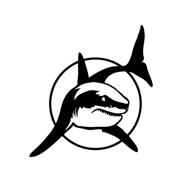 Акула з логотипом кола — стоковий вектор