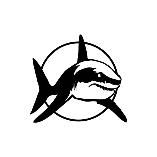Shark with circle logo — Stock Vector