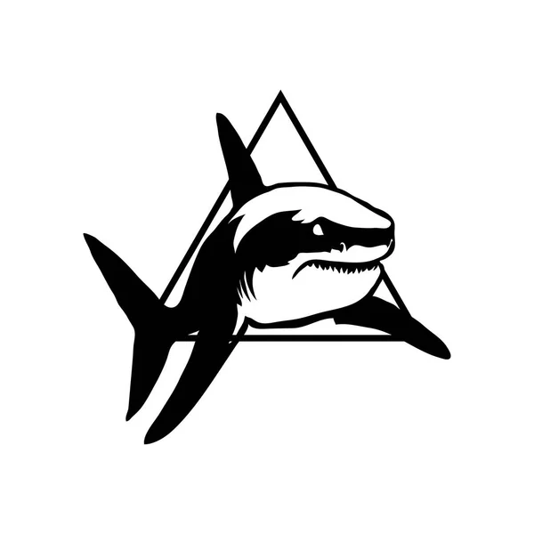 Акула з логотипом трикутника — стоковий вектор