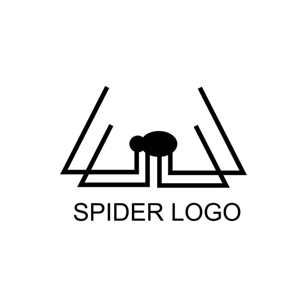 Logo de araña negra — Vector de stock