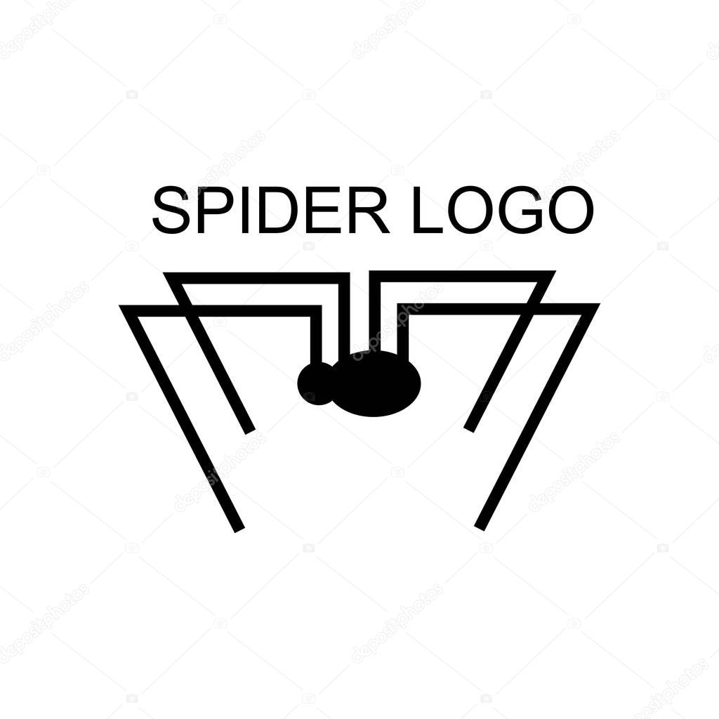 Black spider logo, vector illustration