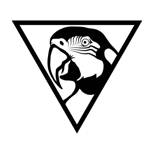 Papagáj fej logó — Stock Vector