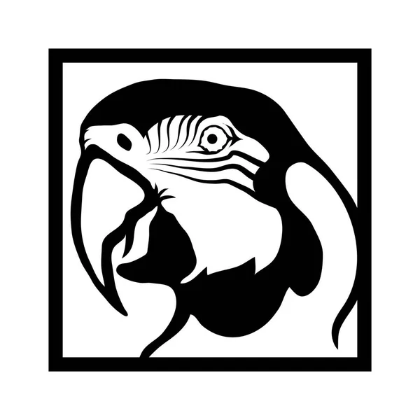 Papagáj fej logó — Stock Vector