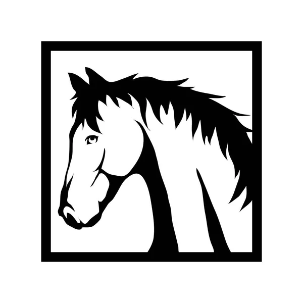 Horse head in square — Stock Vector