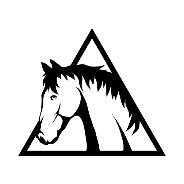 Cabeza de caballo en triángulo — Archivo Imágenes Vectoriales