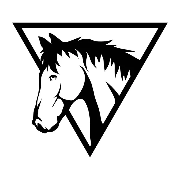 Horse head in triangle — Stock Vector