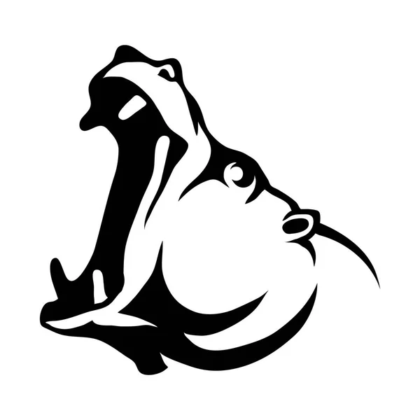 Su aygırı baş Logo — Stok Vektör