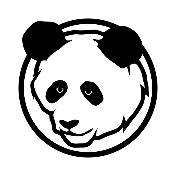 Tête de panda en cercle — Image vectorielle